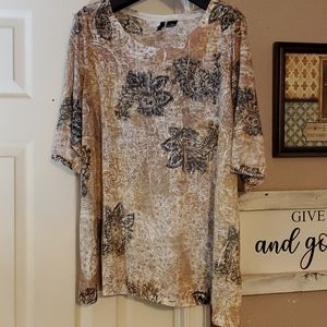 New Direction Curvy Size 3X Paisley Print Top